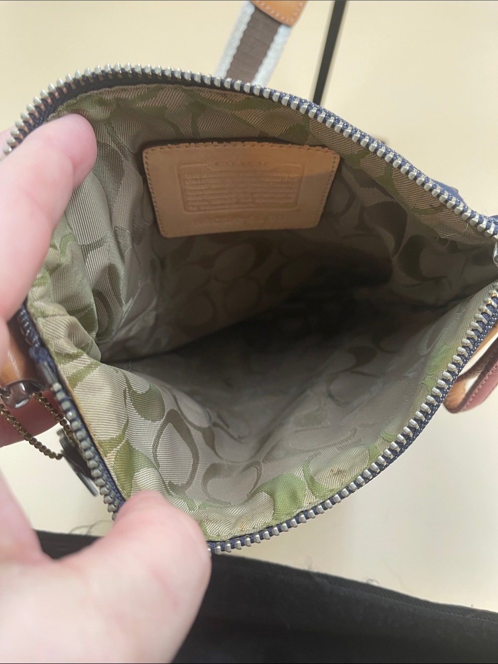 Coach Denim Crossbody with Floral Boot and Patch Accents Rare - Picture 5 of 6